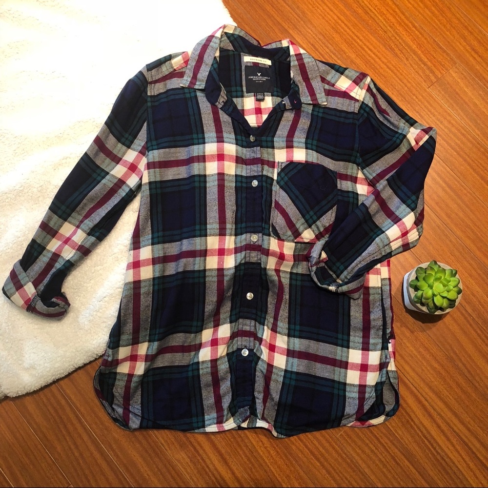 Boyfriend Plaid Flannel - Sm
